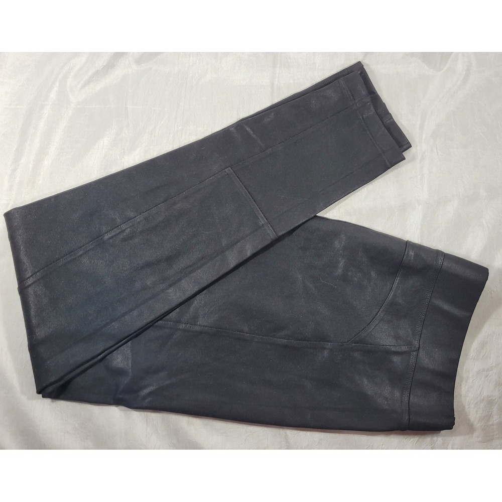 Bebe‎ Women's Nylon Blend Faux Leather Leggings - Black - Size Large